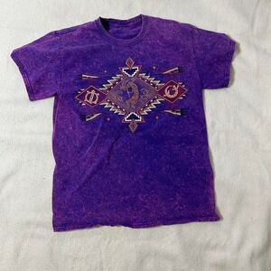 Purple and orange Native American‎ design cotton t-shirt #NativeAmerican